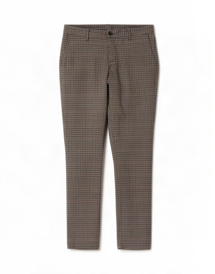 Benetton Pantalon de costume droit pour homme IT 48 Medium W34 L34 Gris pied-de-poule
