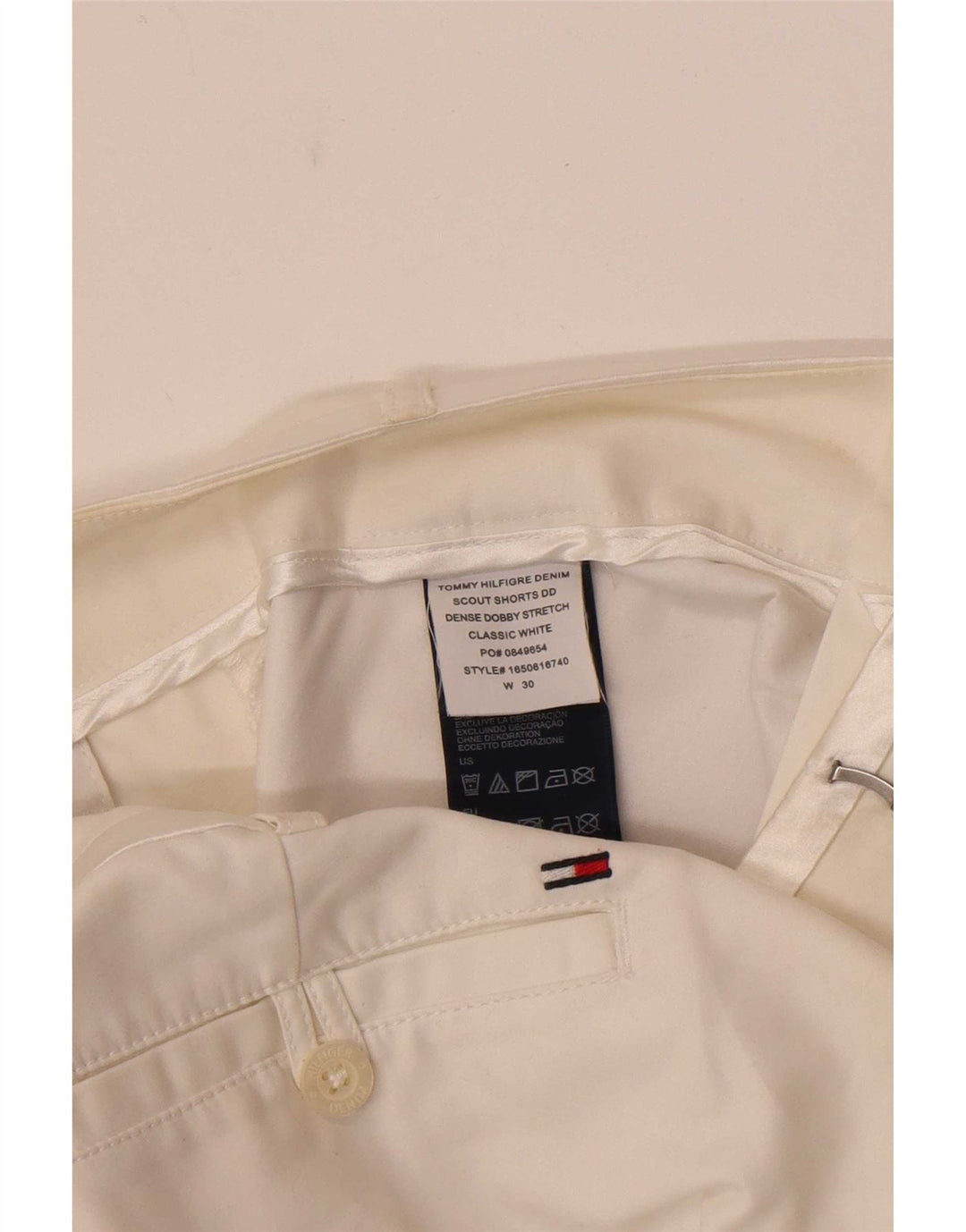 Tommy Hilfiger Short Chino Femme W30 Coton Blanc Moyen
