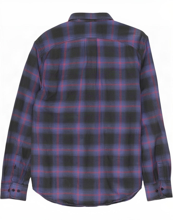 Lee Chemise en flanelle coupe décontractée pour homme, petit carreaux en coton bleu marine