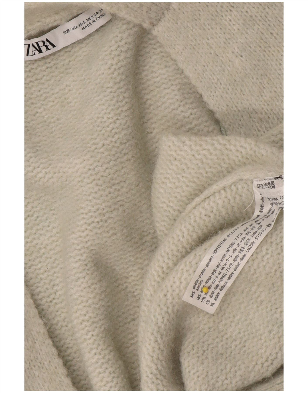 Zara Cardigan ouvert surdimensionné pour femme UK 6 XS Gris Polyester