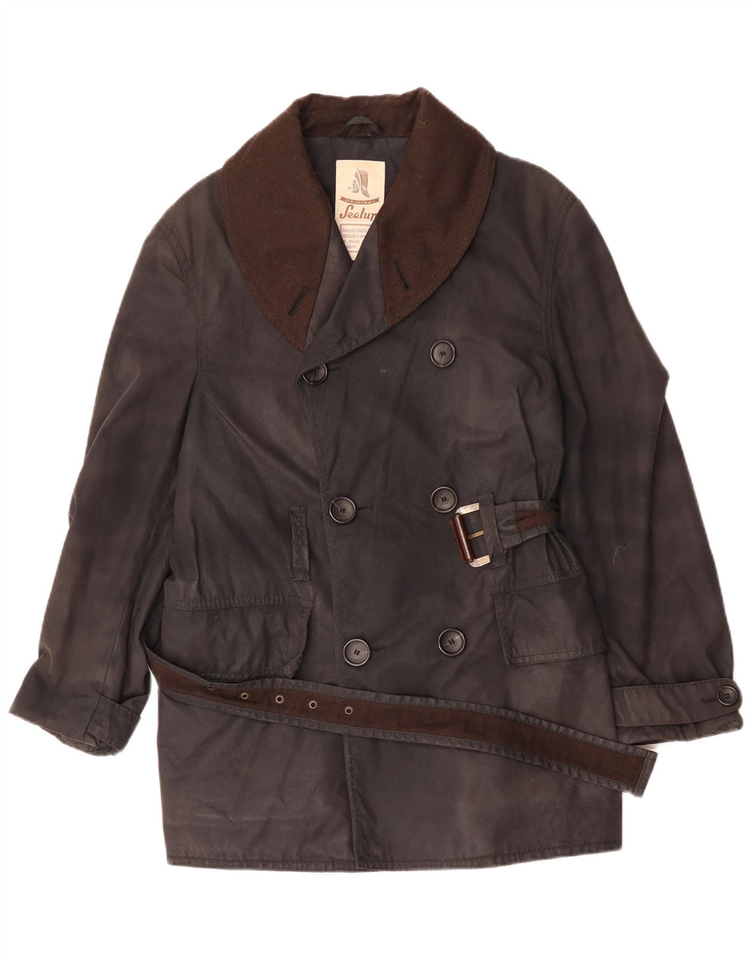 Sealup Manteau double boutonnage pour homme UK 38 Coton noir moyen