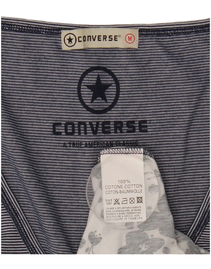 CONVERSE Chemisier sans manches pour femme UK 12 en coton floral bleu marine moyen