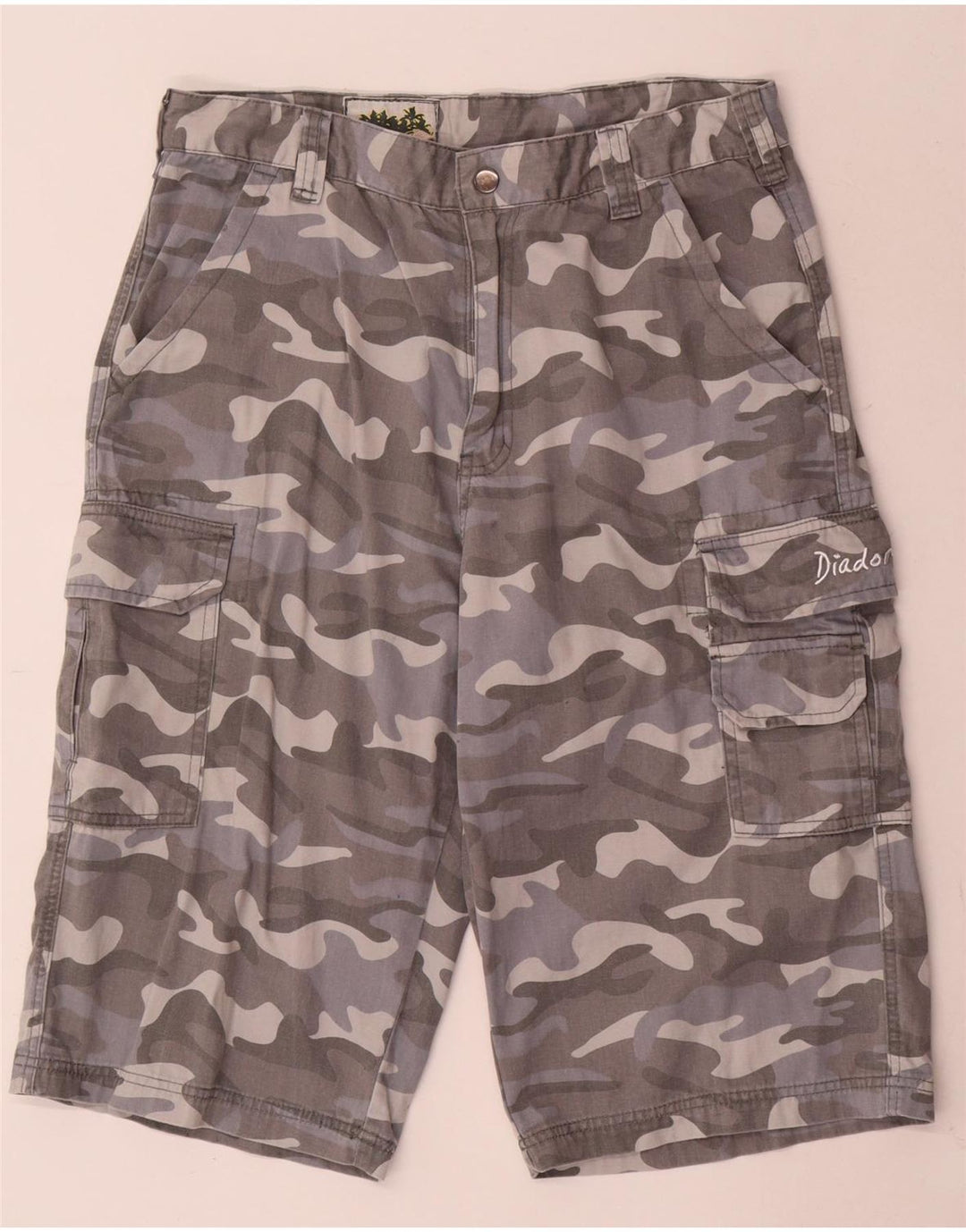 Diadora Short Cargo W34 Large Gris Camouflage Coton Homme