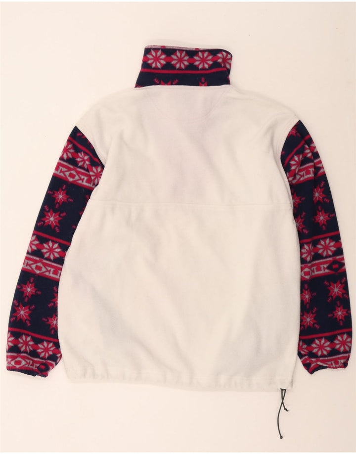 BAILO Pull polaire à col zippé pour homme XL Blanc Fair Isle Polyester