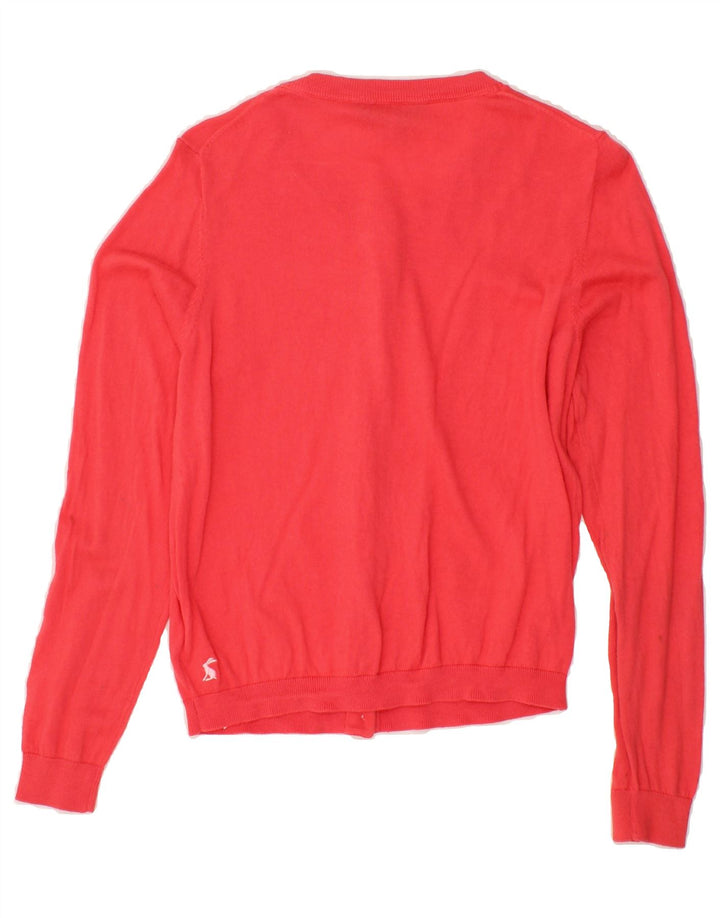 JOULES Womens Cardigan Sweater UK 12 Medium Pink Cotton Vintage Joules and Second-Hand Joules from Messina Hembry 