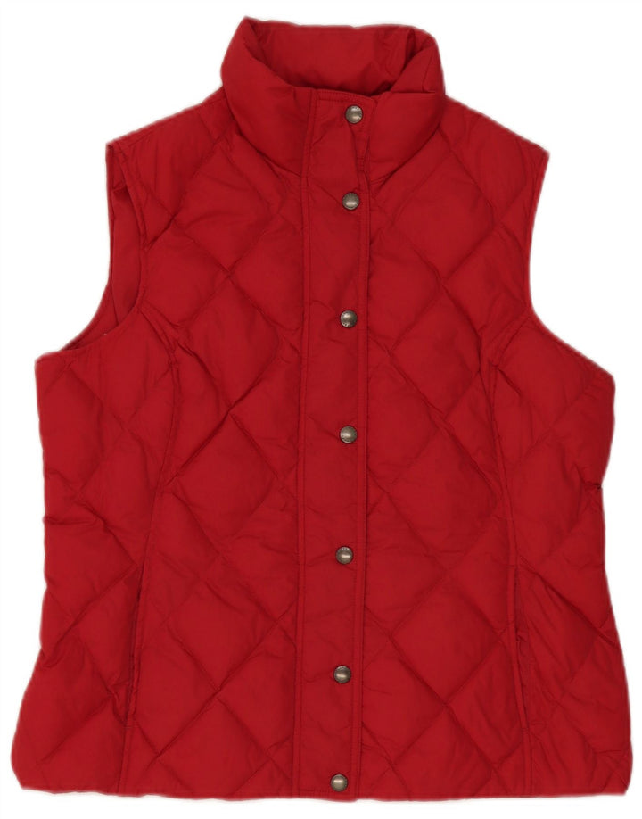 Lands End Gilet rembourré surdimensionné pour femme UK 10 Petit nylon rouge