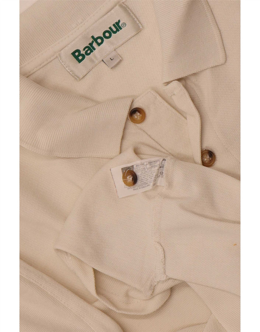 Barbour Polo Homme Grand Coton Blanc Cassé