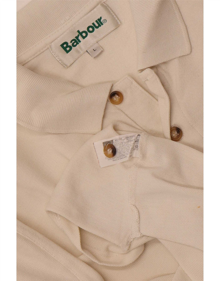 Barbour Polo Homme Grand Coton Blanc Cassé