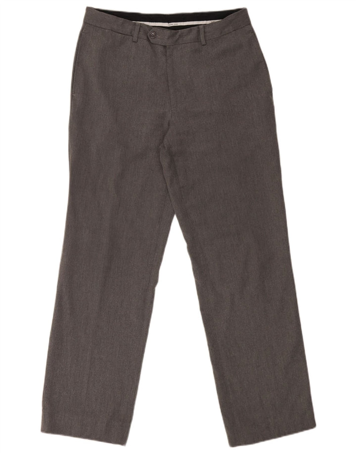 Zara Pantalon Chino Droit Homme EU 40 Medium W31 L29 Gris Polyester
