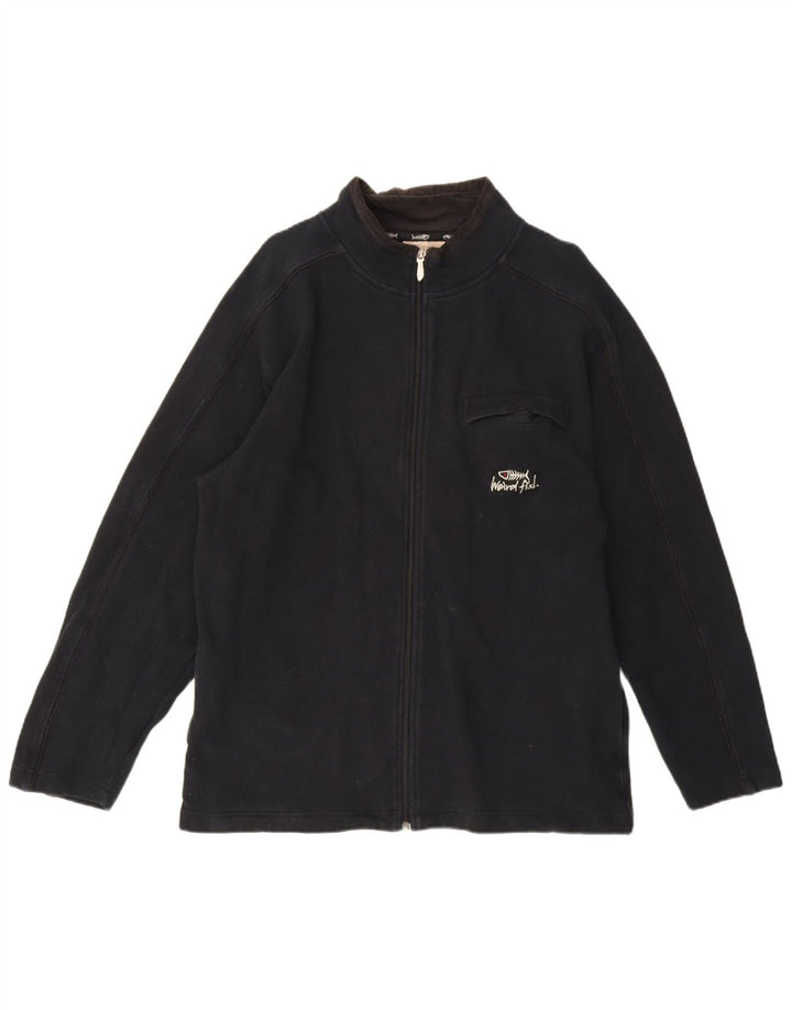 Weird Fish Veste de survêtement pour homme en coton bleu marine Taille L