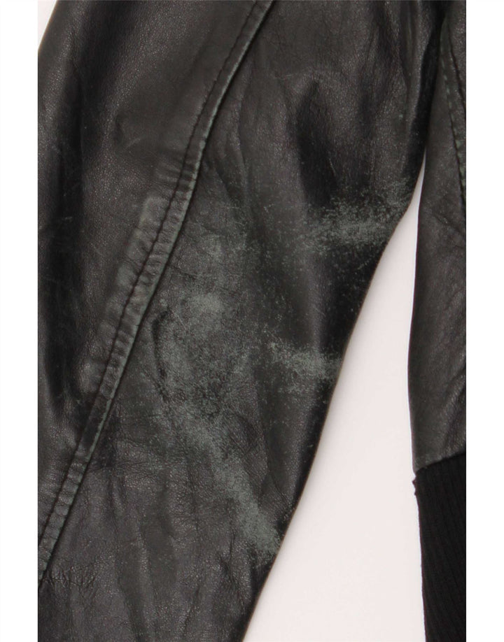 Sasch Veste en cuir courte pour femme UK 12 Noir moyen
