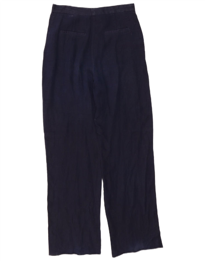 Zara Pantalon Chino Droit Femme Moyen W30 L31 Bleu Marine
