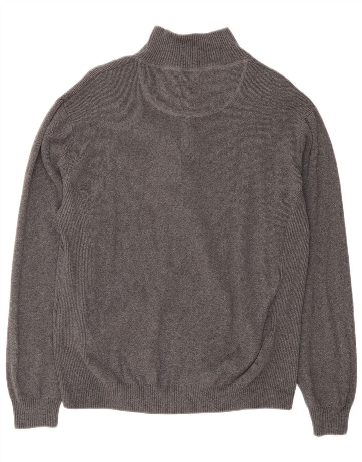 Musto Pull Col Zippé Homme Gris Moyen Coton