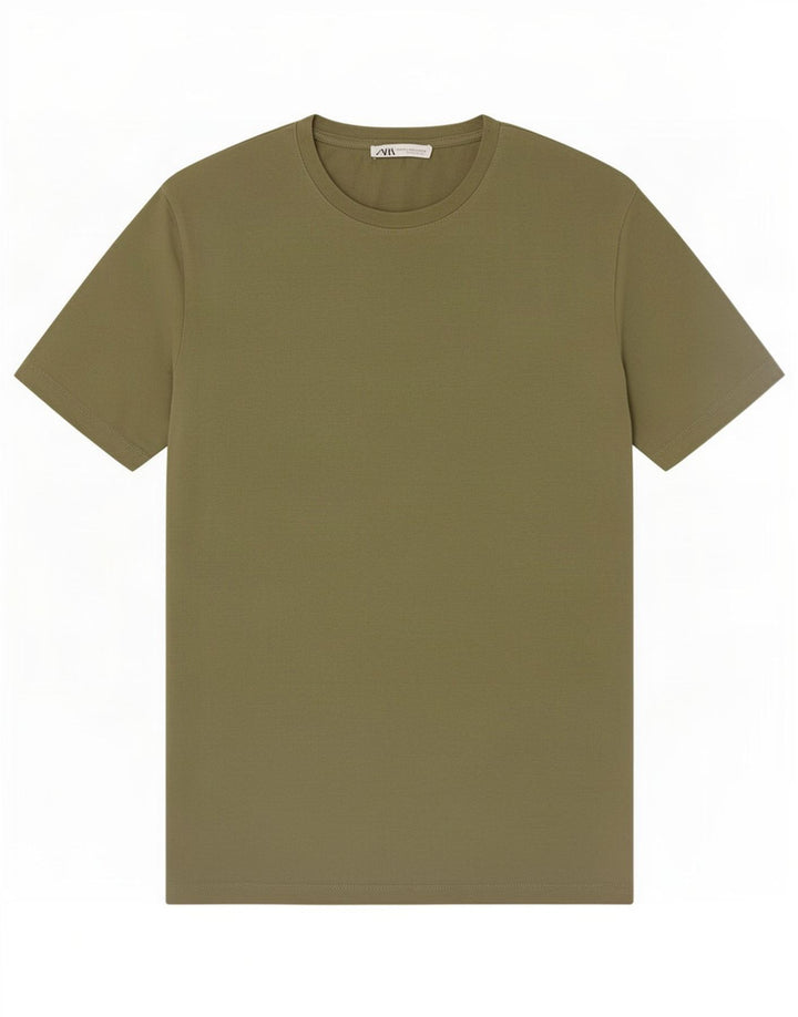 Zara T-Shirt Homme Kaki Moyen