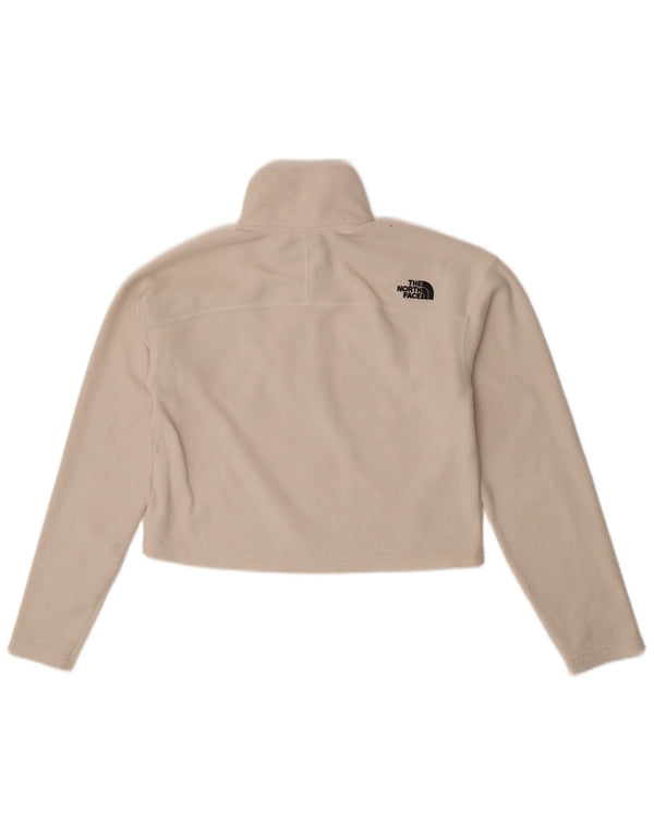 The North Face Pull court en polaire à col zippé pour femme UK 10 Petit Blanc