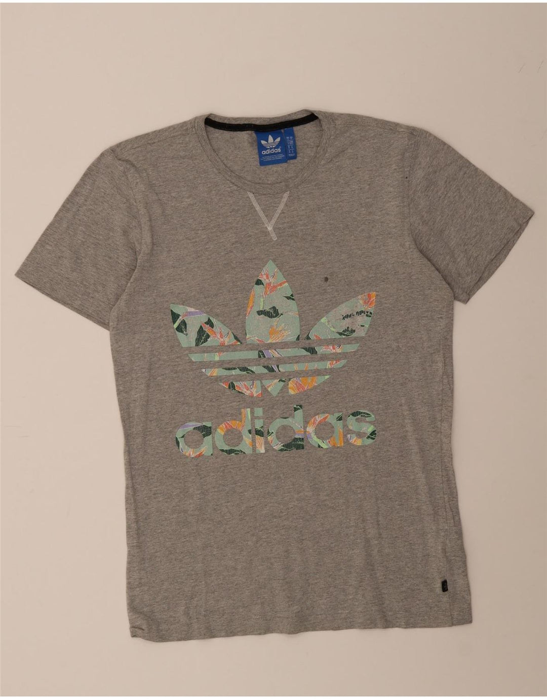ADIDAS Mens Graphic T-Shirt Top Medium Grey Cotton Vintage Adidas and Second-Hand Adidas from Messina Hembry 