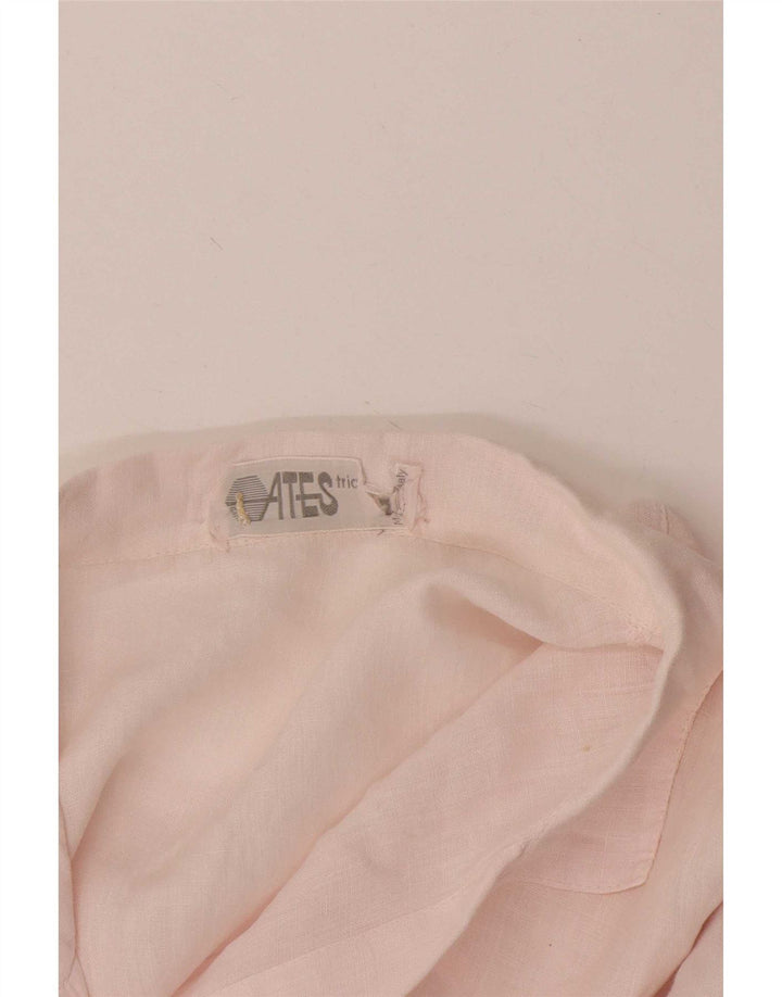 Chemise pull à manches courtes vintage pour hommes rose moyen
