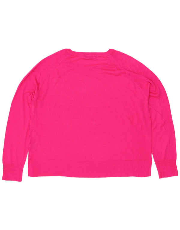 Zara Pull col bateau pour femme UK 14 Viscose rose moyen