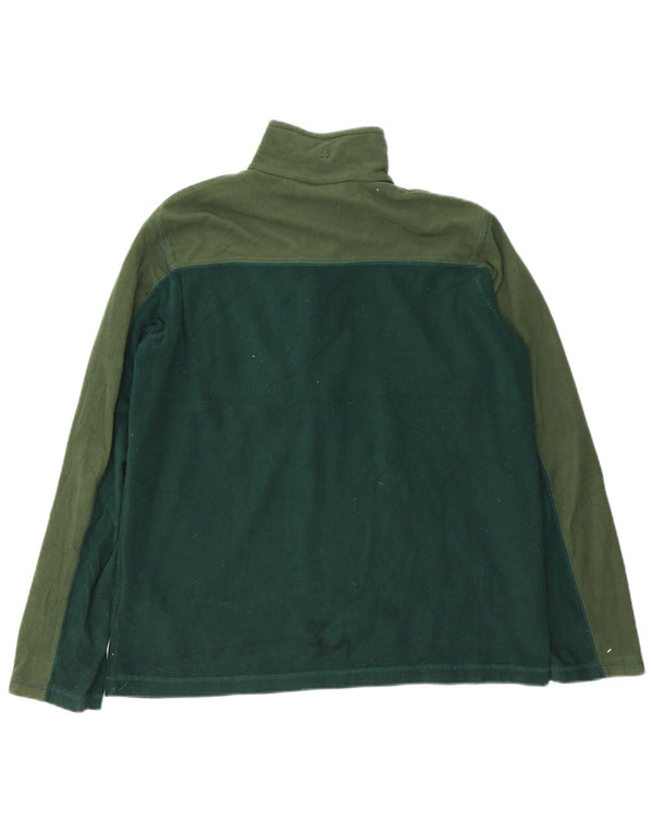 Mountain Warehouse Pull Polaire à Col Zippé pour Homme Petit Vert Colorblock