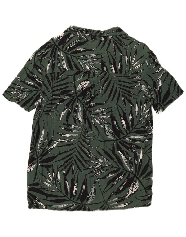 Weird Fish Chemise à manches courtes à motif abstrait pour homme Petite viscose verte