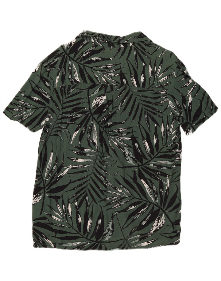 Weird Fish Chemise à manches courtes à motif abstrait pour homme Petite viscose verte