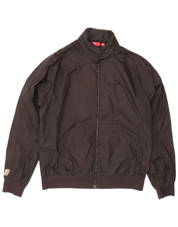 Puma Veste bomber graphique à capuche pour homme UK 40 Large Noir Polyester Sports