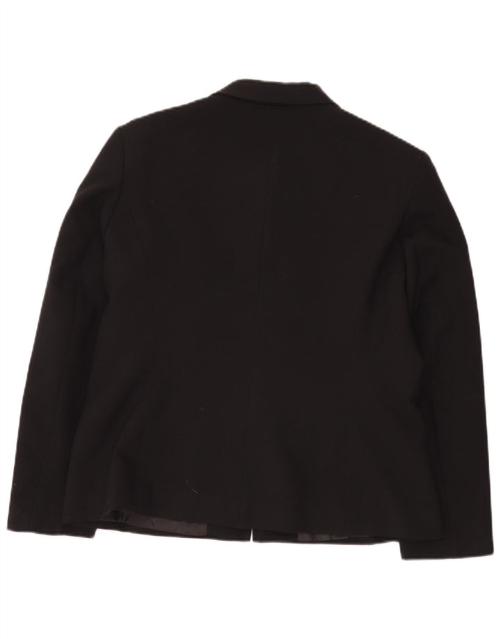 vintage Femme Full Zip Blazer Veste UK 16 Grand Noir