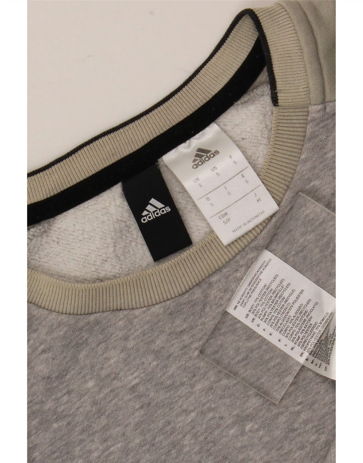 Adidas Sweat-shirt pour homme en coton color block Gris Taille S