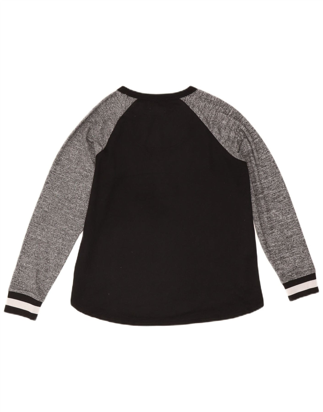 Dkny Haut graphique à manches longues pour femme UK 10 Petit Noir Colorblock Polyester