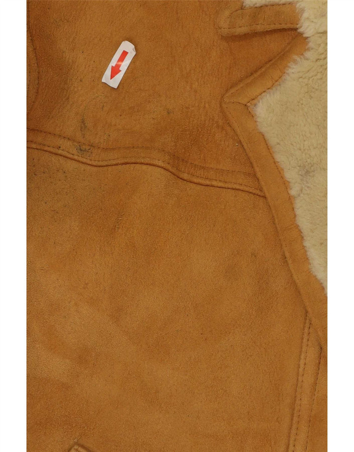 veste en peau de mouton vintage pour homme IT 54 2XL Cuir marron