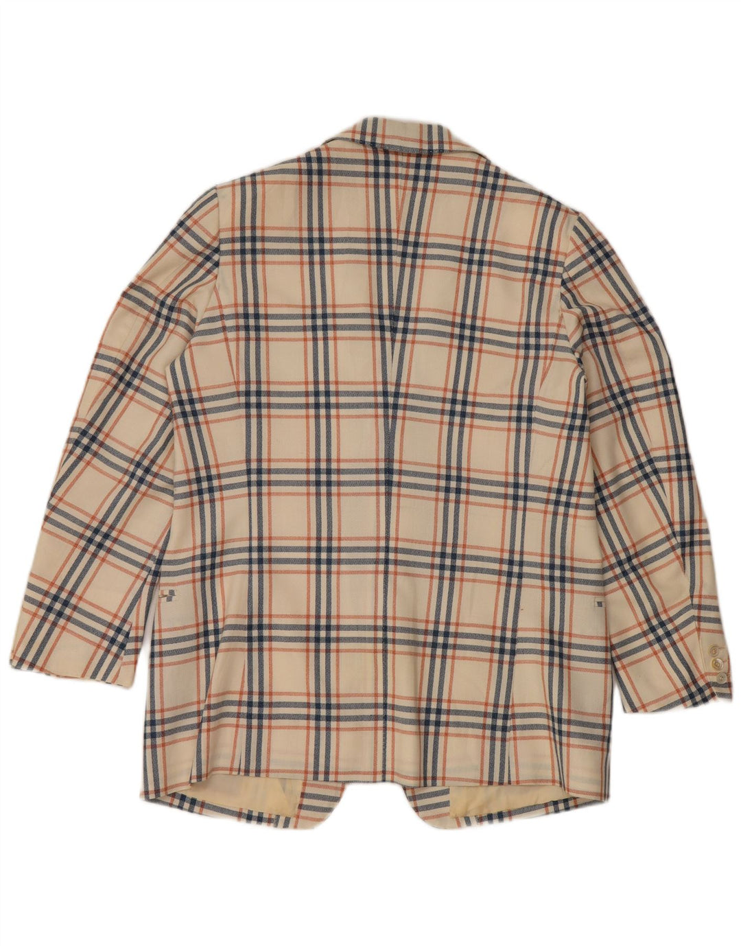 vintage Homme 2 Bouton Blazer Veste UK 38 Moyen Off White Check