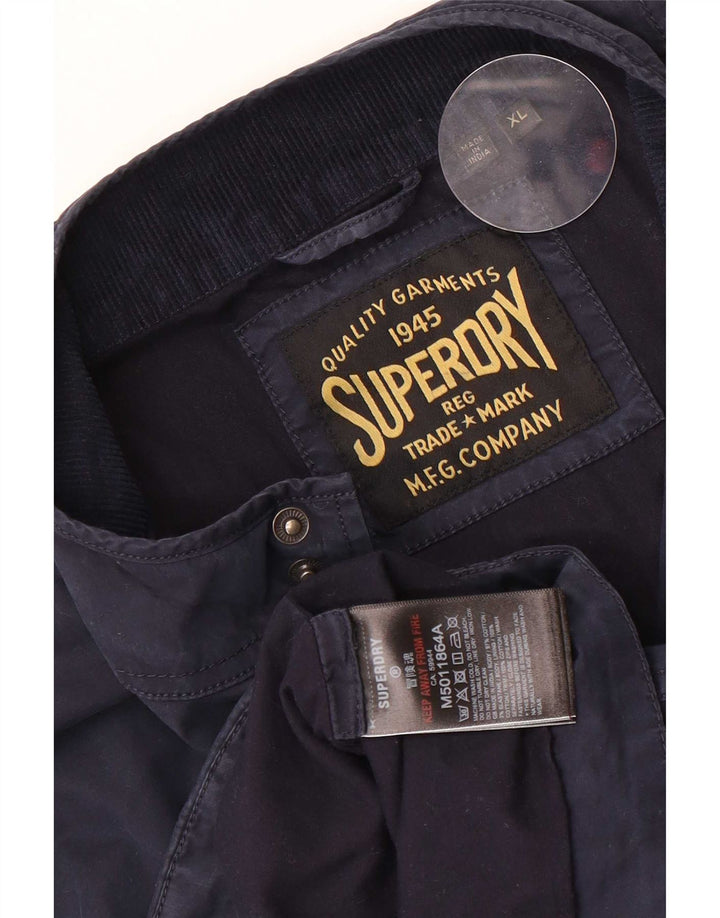 Superdry Veste Bomber Homme UK 42 XL Bleu Marine Coton