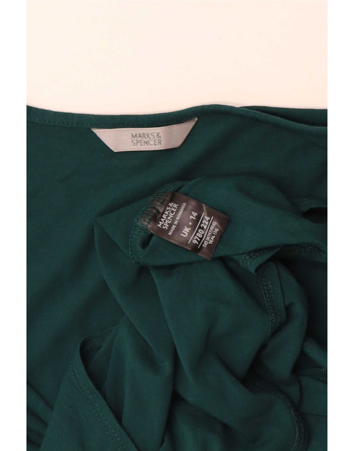 Marks & Spencer Chemisier Top UK 14 Femme Vert Moyen Viscose