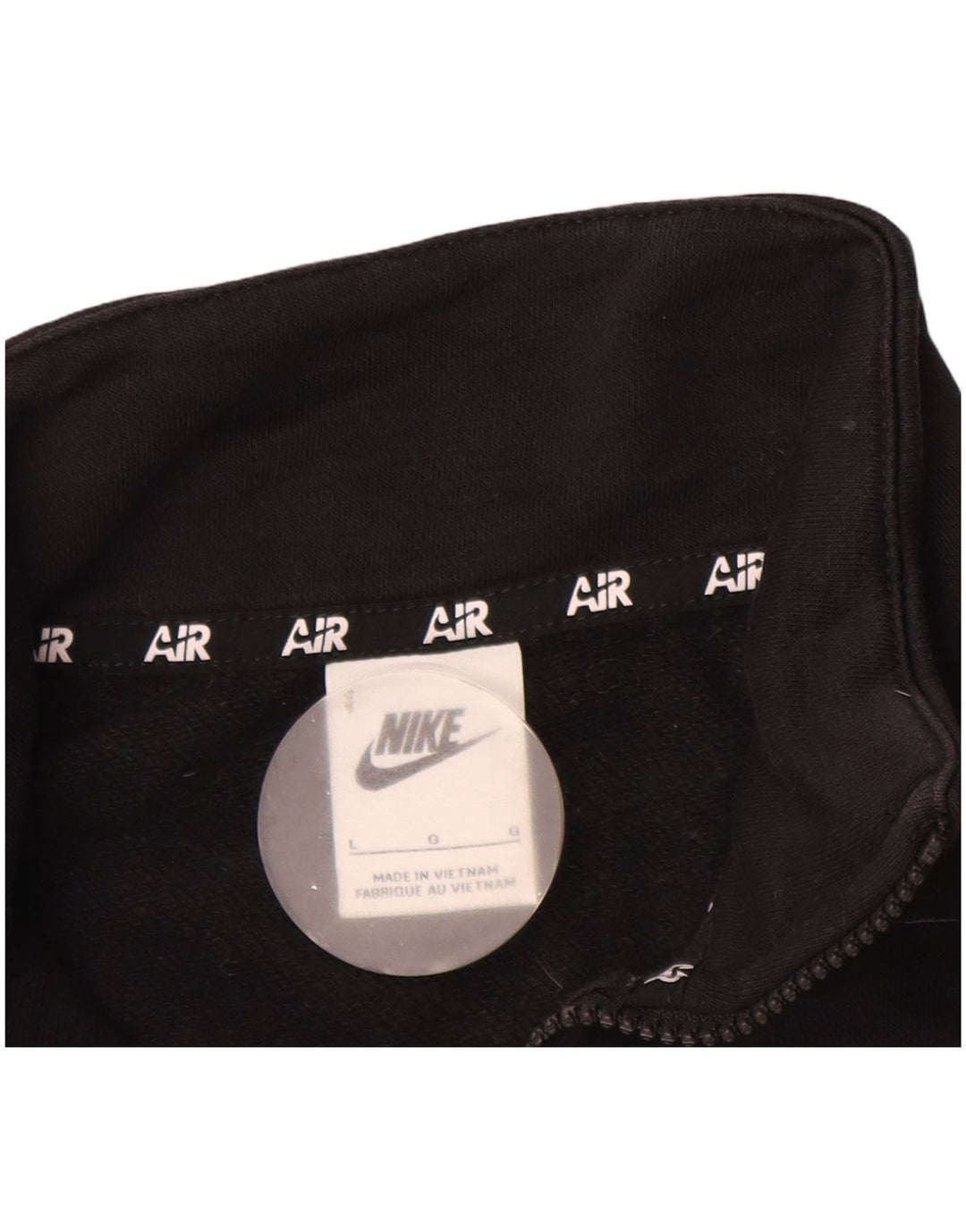 Nike Sweat-shirt surdimensionné à col zippé pour femme UK 16 Large Noir