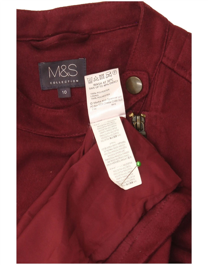 Marks & Spencer Veste de motard pour femme UK 10 Petit motard en polyester bordeaux