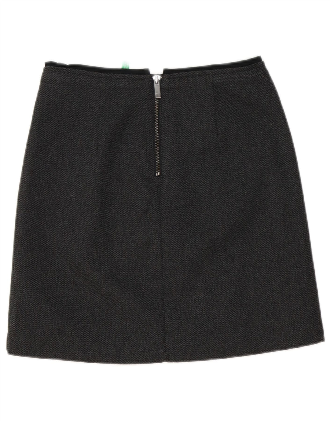 Benetton Mini-jupe Femme UK 6 XS W27 Gris Chevrons Polyester