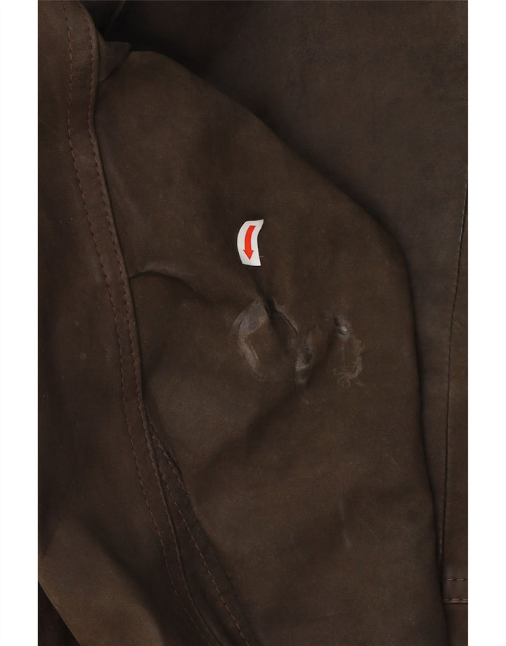 VINTAGE Veste en Cuir Homme IT 48 Marron Moyen