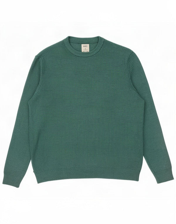 Marks & Spencer Pull col rond pour homme XL Vert Polyamide