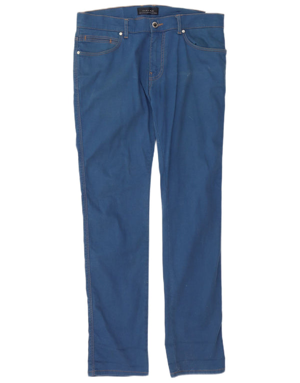 Zara Jean Slim Homme EU 42 Large W32 L34 Bleu Coton