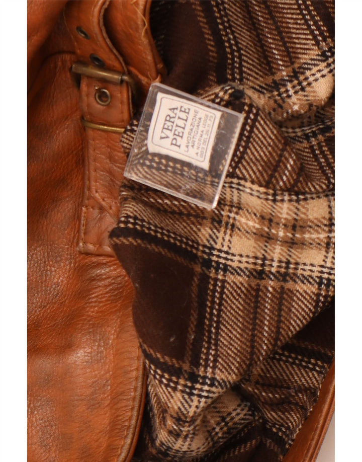 Veste en cuir femme vintage UK 18 XL Cuir moucheté marron