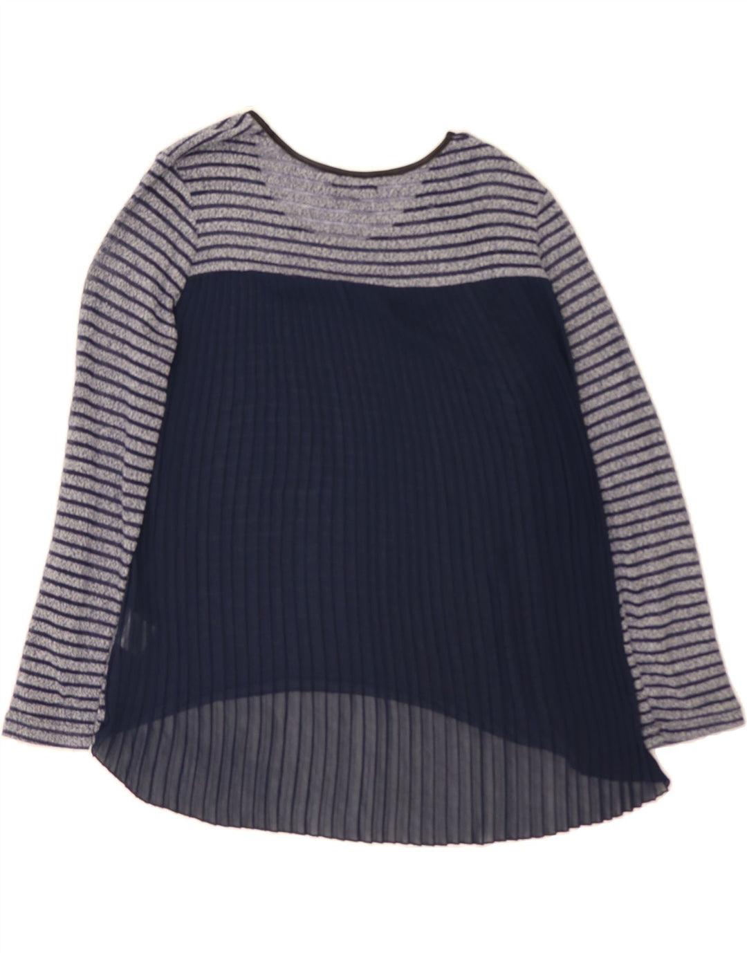 QUIZ Womens Top Long Sleeve UK 14 Large Navy Blue Striped Polyester Vintage Quiz and Second-Hand Quiz from Messina Hembry 