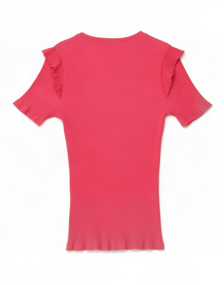Zara Femme T-Shirt Top UK 12 Rose Moyen