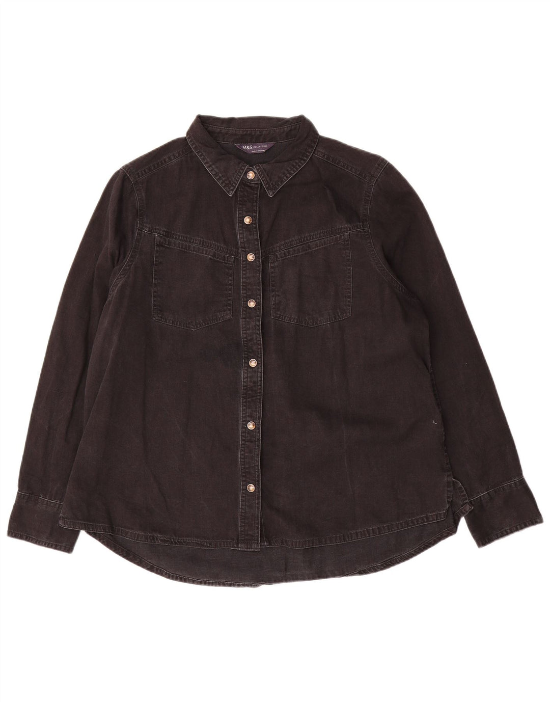 Marks & Spencer Chemise en jean pour femme UK 16 Large Noir Coton