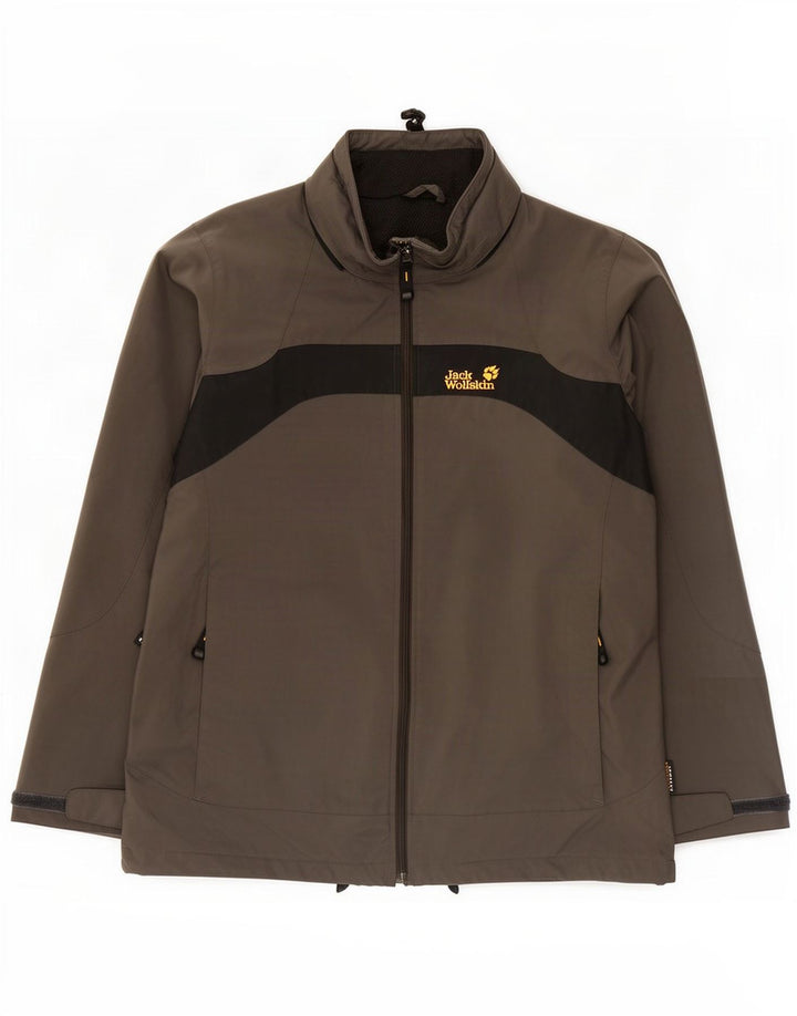 Jack Wolfskin Veste de Pluie Homme UK 36/38 Gris Moyen Colourblock Polyamide