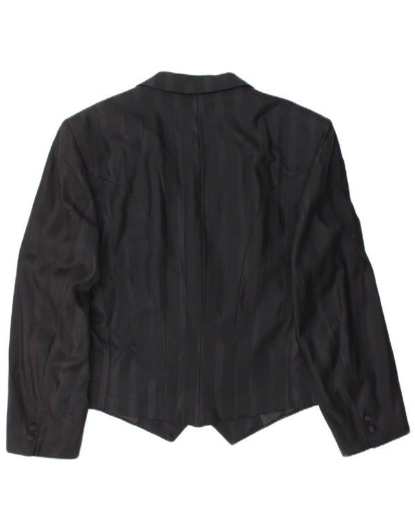 WILVORST Veste blazer courte à double boutonnage pour homme UK 42 XL Noir à fines rayures