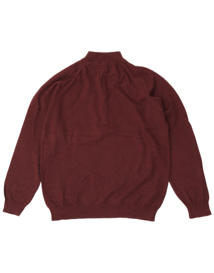 Marks & Spencer Pull Bleu Harbor Button Neck Jumper Homme Marron Moyen