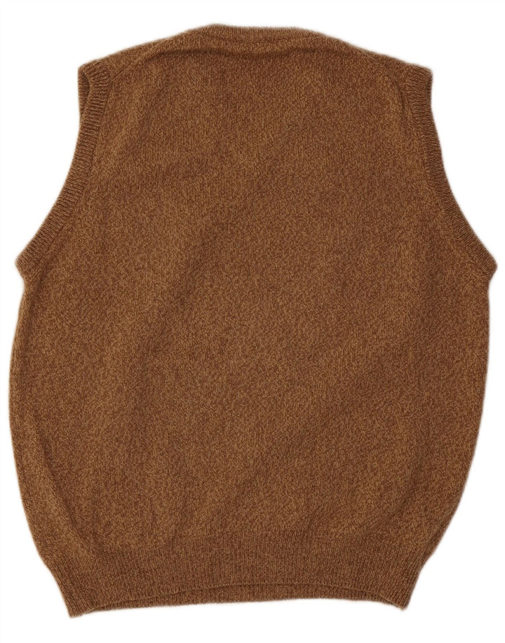 Henry Cottons Débardeur Homme Marron Moyen Laine Mouchetée