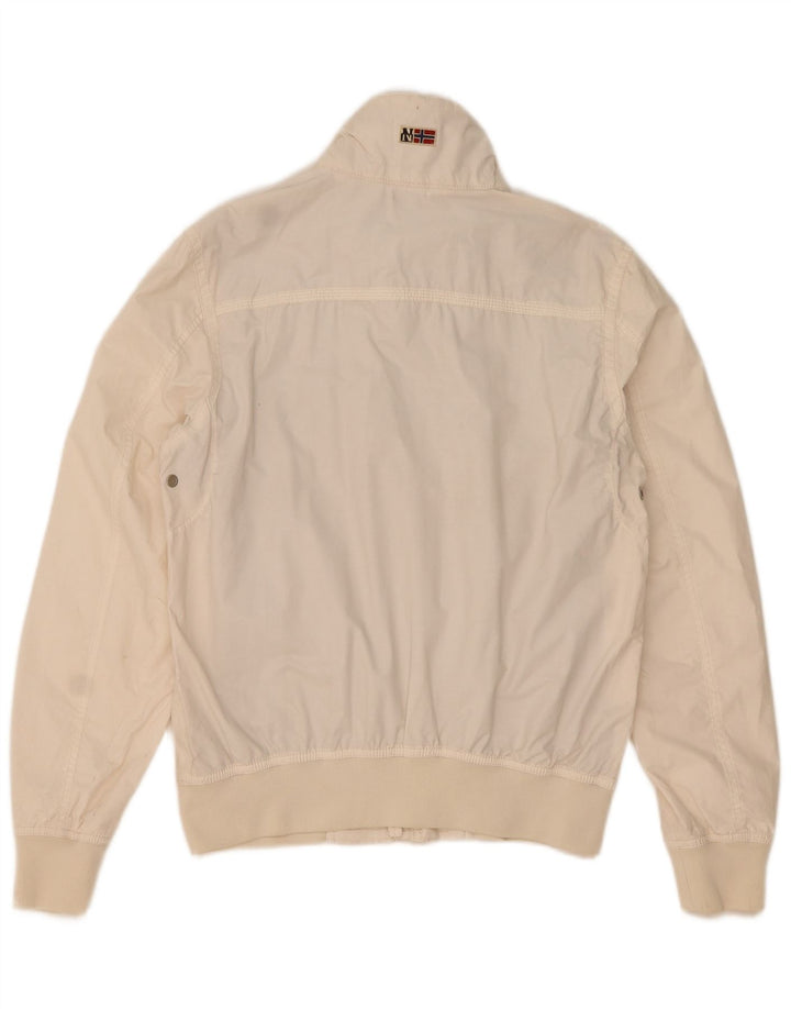 NAPAPIJRI Veste Bomber Homme UK 38 Coton Blanc Moyen