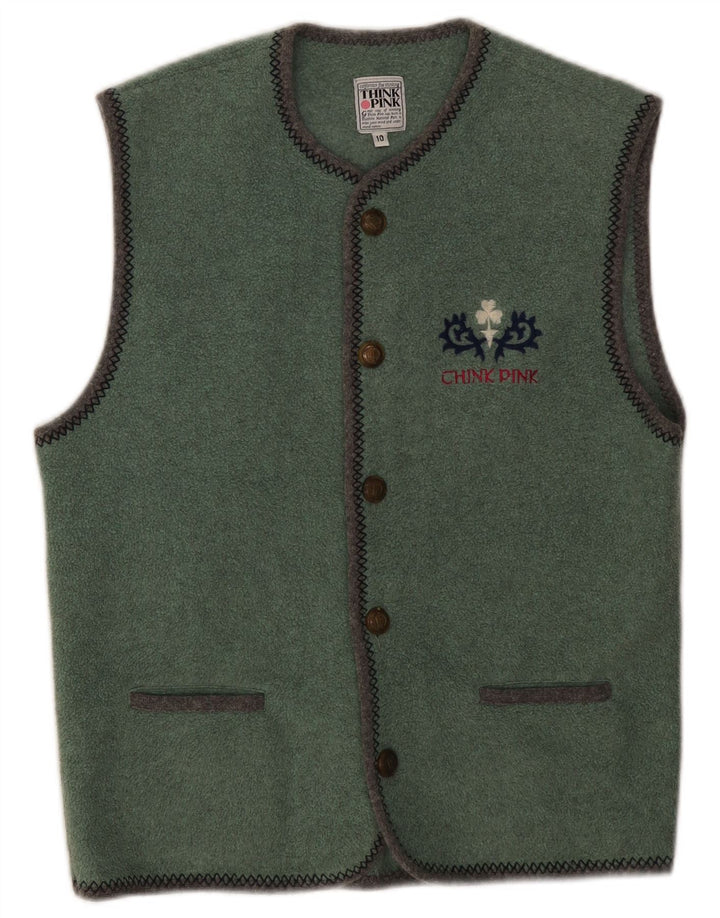 Think Pink Gilet Polaire Femme UK 10 Petit Vert Polyester