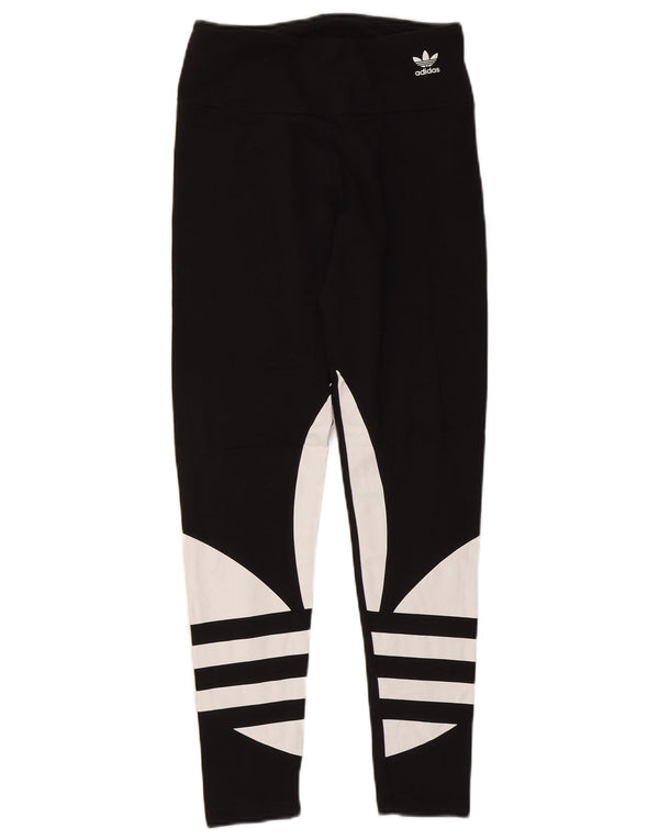 Adidas Leggings graphiques pour femmes UK 12 coton color block noir moyen